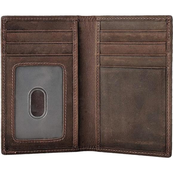 Slim Thin ID/Credit Card Holder RFID Genuine Leather Bifold Front Pocket Wallet